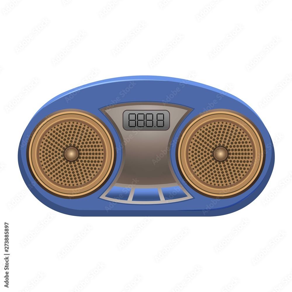 Sticker Portable radio icon. Cartoon of portable radio vector icon for web design isolated on white background