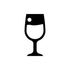 glass of wine flat vector icon