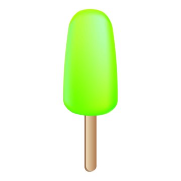 Lime popsicle icon. Cartoon of lime popsicle vector icon for web design isolated on white background