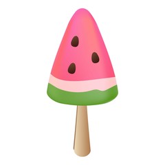 Watermelon popsicle icon. Cartoon of watermelon popsicle vector icon for web design isolated on white background