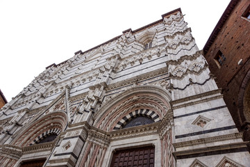 Siena Cathedral . is a medieval church, now dedicated to the Assumption of Mary, completed between 1215 and 1263, Siena, Italy