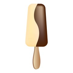 Milk chocolate wave popsicle icon. Cartoon of milk chocolate wave popsicle vector icon for web design isolated on white background