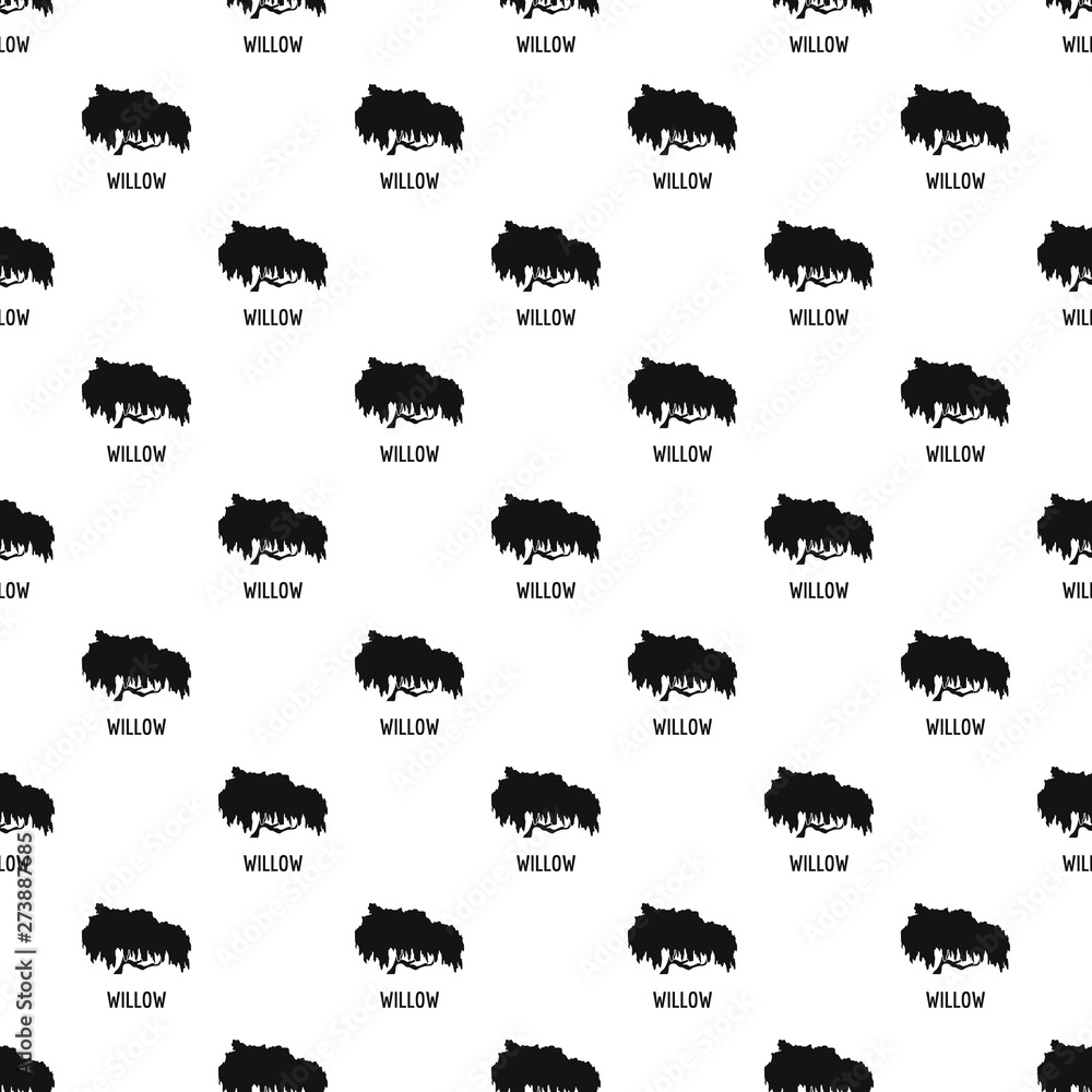 Poster willow tree pattern seamless vector repeat geometric for any web design