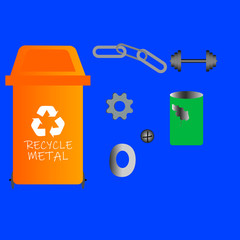 Container for recycling metal objects.