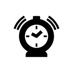 alarm clock flat vector icon