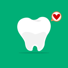 Molar tooth with a heart.
