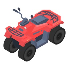 Obraz premium Red quad bike icon. Isometric of red quad bike vector icon for web design isolated on white background