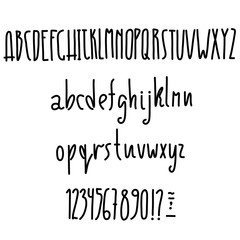 Simple alphabet. Modern thin font. Vector illustration.