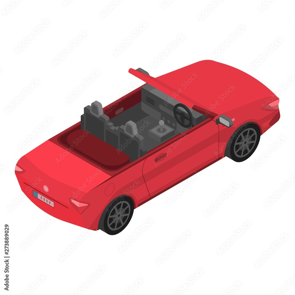 Aufkleber red cabriolet icon. isometric of red cabriolet vector icon for web design isolated on white backgrou