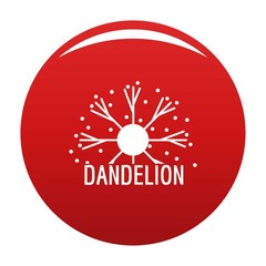 Dandelion logo icon. Simple illustration of dandelion vector icon for any design red