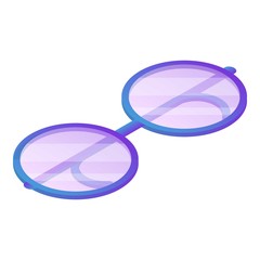 Round eyeglasses icon. Isometric of round eyeglasses vector icon for web design isolated on white background