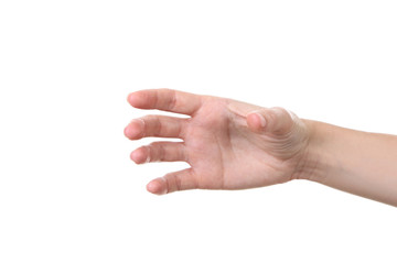 Female hand isolated on white background