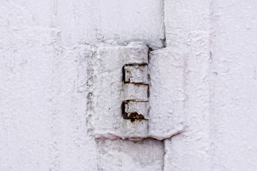 metal door hinge .Water tight door on a ship, Exit door, emergency door.