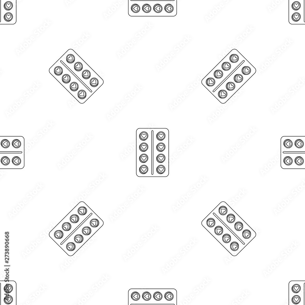 Poster contraception pill pattern seamless vector repeat geometric for any web design