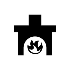 fireplace flat vector icon