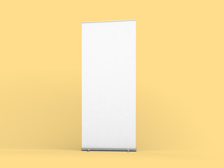 Rollup banner mockup with yellow color background