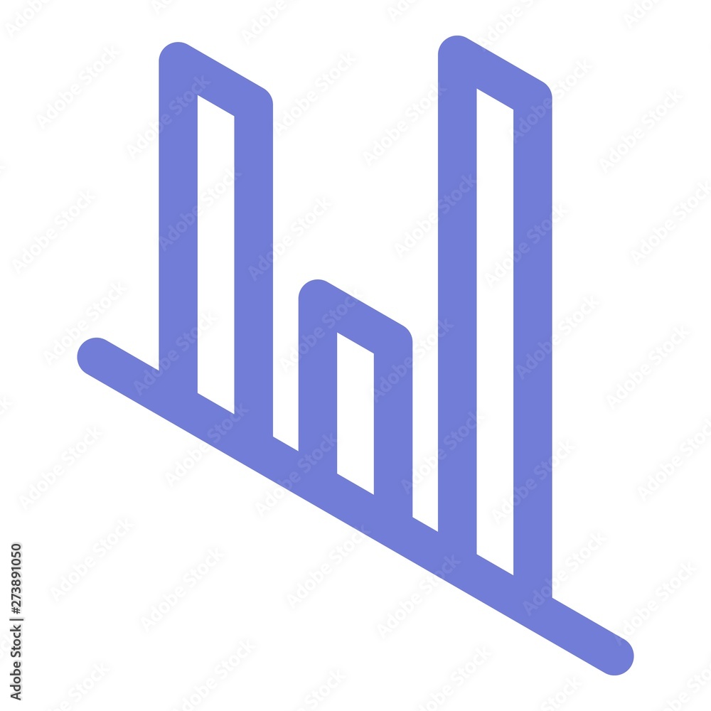 Poster column graph icon. isometric of column graph vector icon for web design isolated on white background