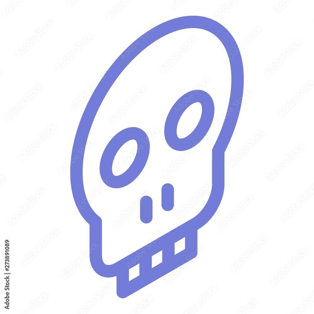 Wall mural skull icon. isometric of skull vector icon for web design isolated on white background