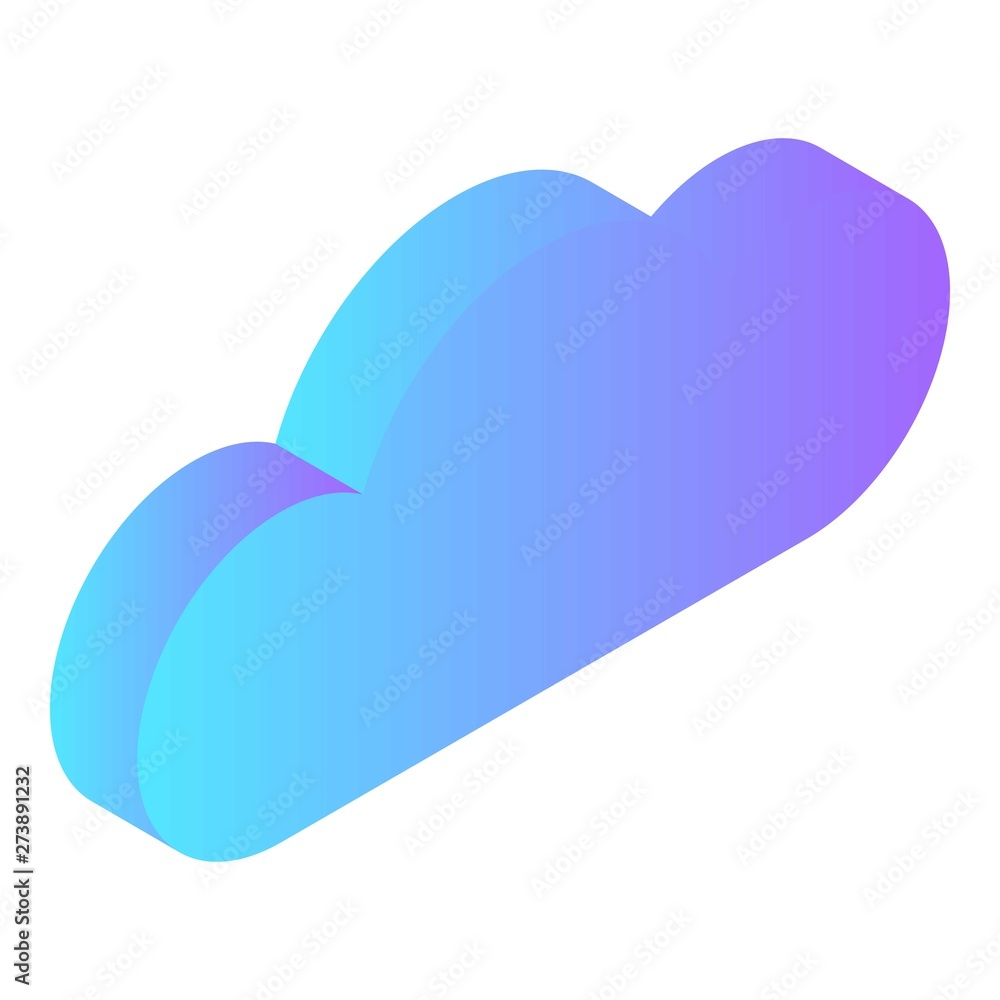 Poster computer data cloud icon. isometric of computer data cloud vector icon for web design isolated on wh