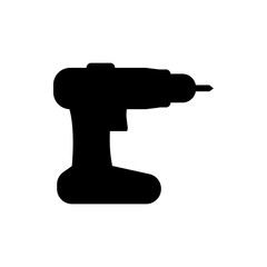 cordless drill flat vector icon