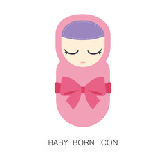 Newborn Baby Girl Icon