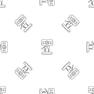 Bar coffee machine pattern seamless vector repeat geometric for any web design