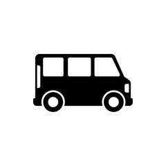 minibus flat vector icon