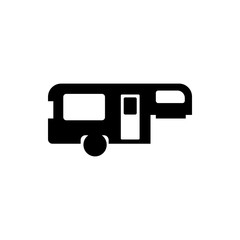 motorhome flat vector icon