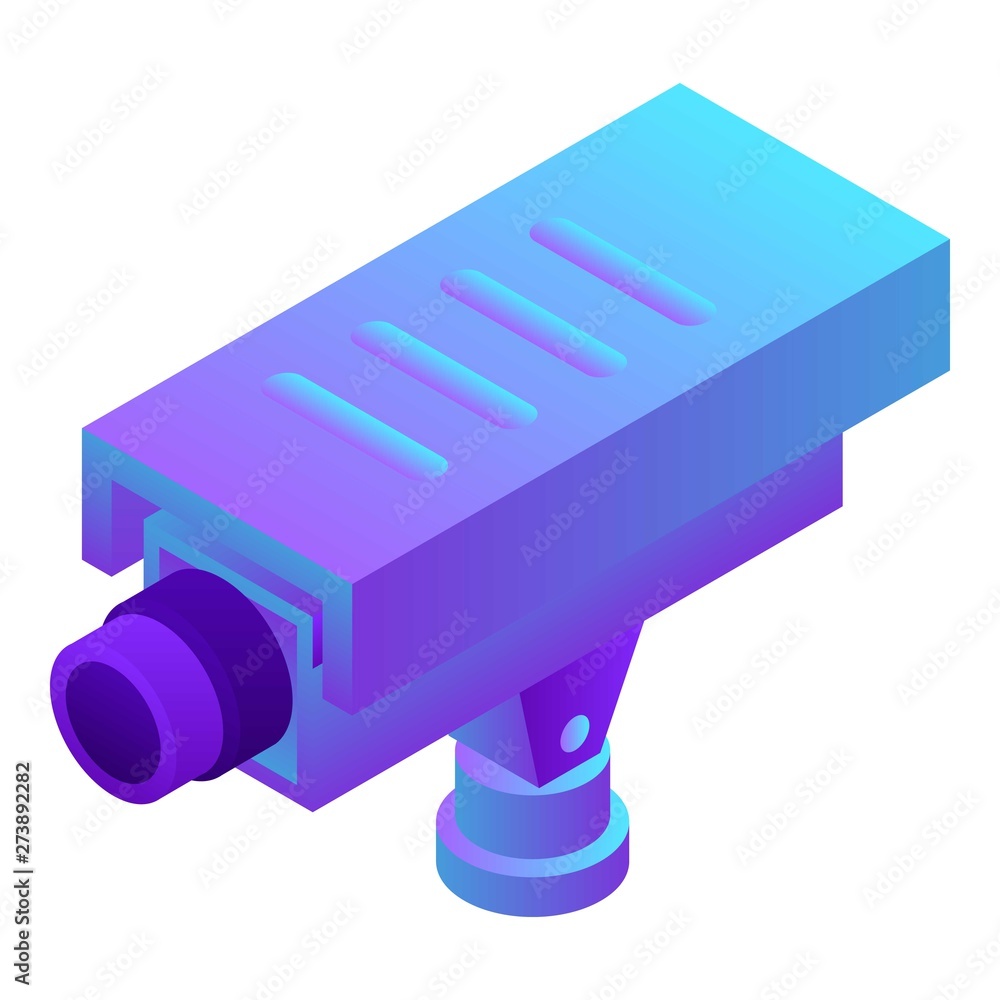 Poster security camera icon. isometric of security camera vector icon for web design isolated on white back