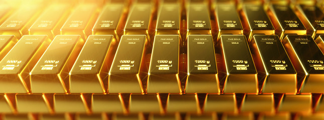 Gold bar close up shot. wealth business success concept..
