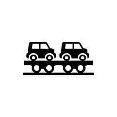 freight  train car carrier  flat vector icon