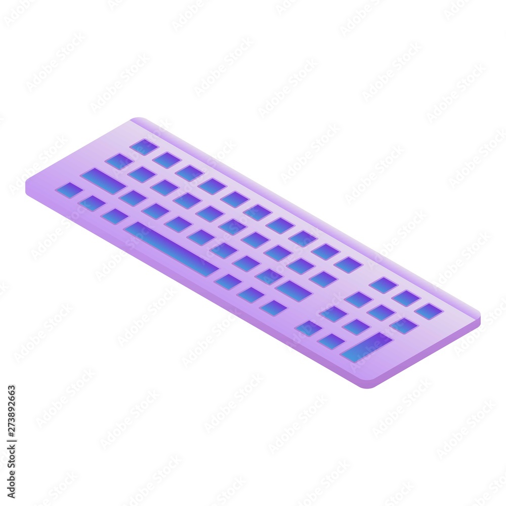 Poster computer keyboard icon. isometric of computer keyboard vector icon for web design isolated on white 