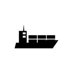Obraz premium cargo ship flat vector icon