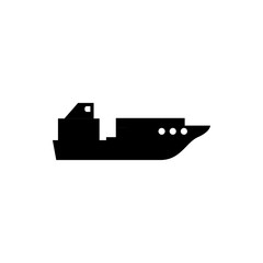 cargo ship flat vector icon
