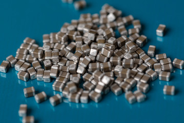 Electronic components, Lots of chip ceramic capacitor on PCB background