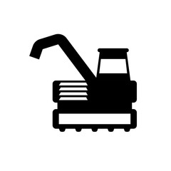 combine harvester flat vector icon