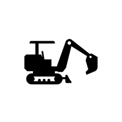 excavator flat vector icon