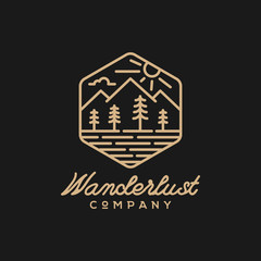 Mountain, Hipster Adventure Traveling logo design inspiration