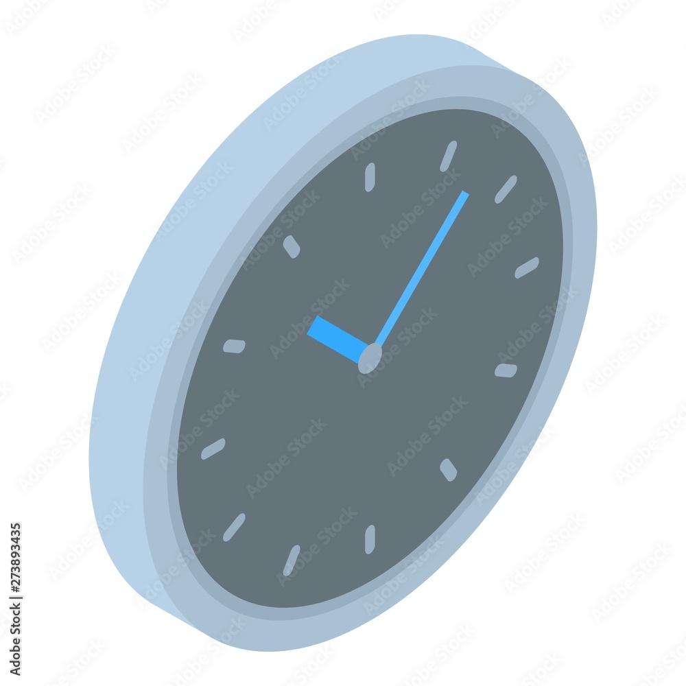 Poster wall clock icon. isometric of wall clock vector icon for web design isolated on white background