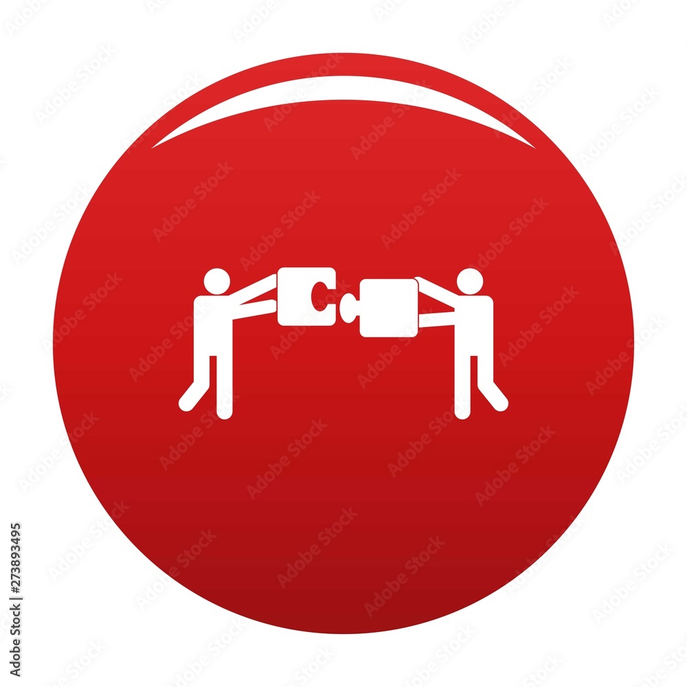 Poster teamwork with puzzle icon. simple illustration of teamwork with puzzle vector icon for any design re