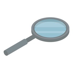 Metal magnify glass icon. Isometric of metal magnify glass vector icon for web design isolated on white background