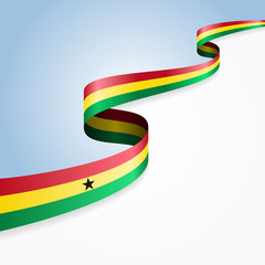 Ghanayan flag wavy abstract background. Vector illustration.