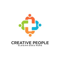 Fototapeta na wymiar Creative people logo design template icon