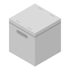 Cube parcel box icon. Isometric of cube parcel box vector icon for web design isolated on white background
