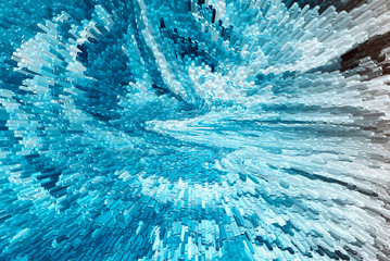 Extruded turbulent water design on canvas