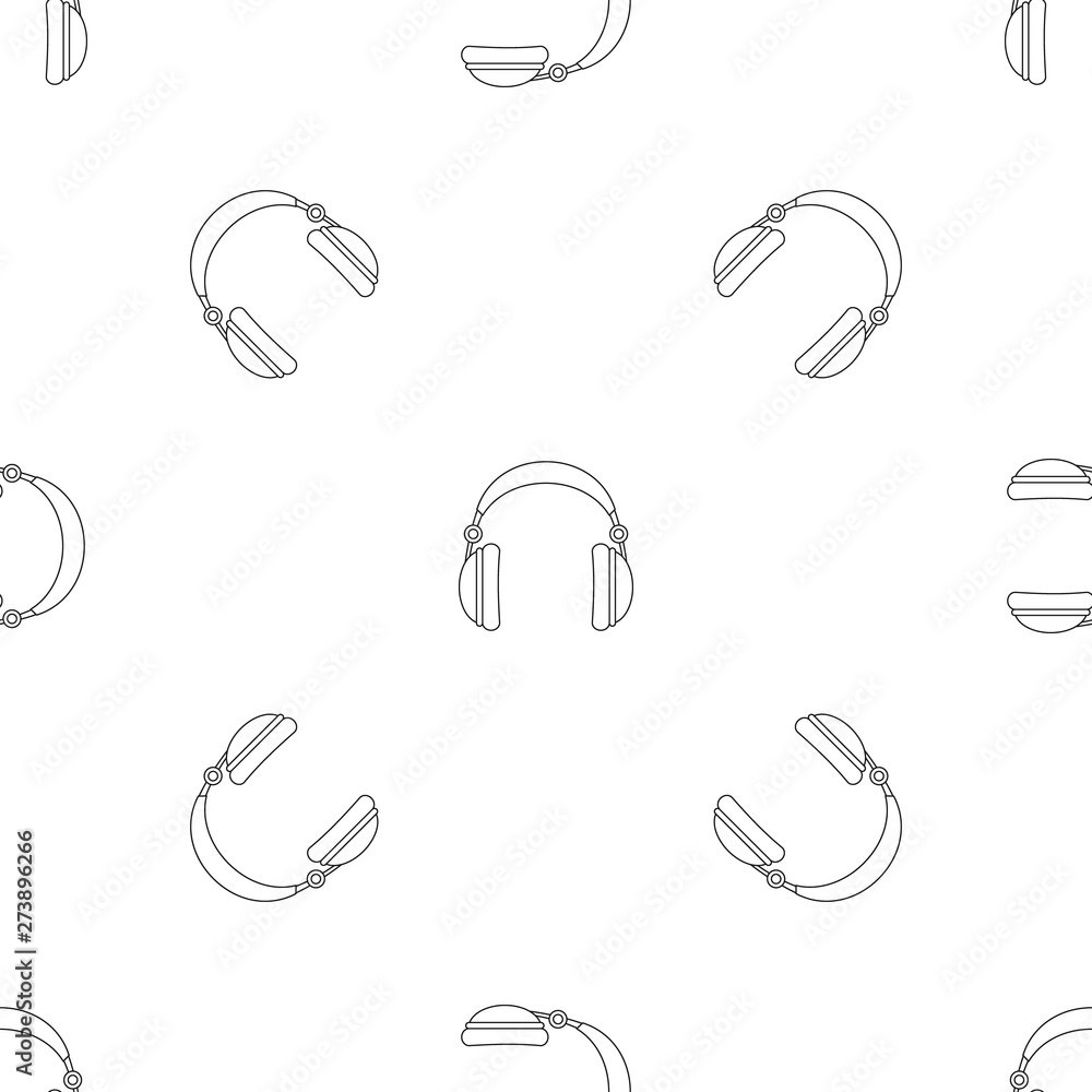 Poster headphones pattern seamless vector repeat geometric for any web design
