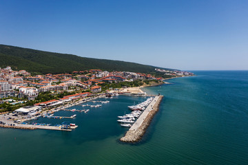 Fototapeta na wymiar Yacht marina in sea resort Saint Vlas, Bulgaria
