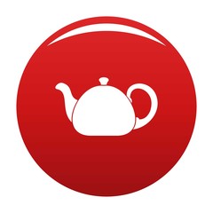 Ceramic teapot icon. Simple illustration of ceramic teapot vector icon for any design red