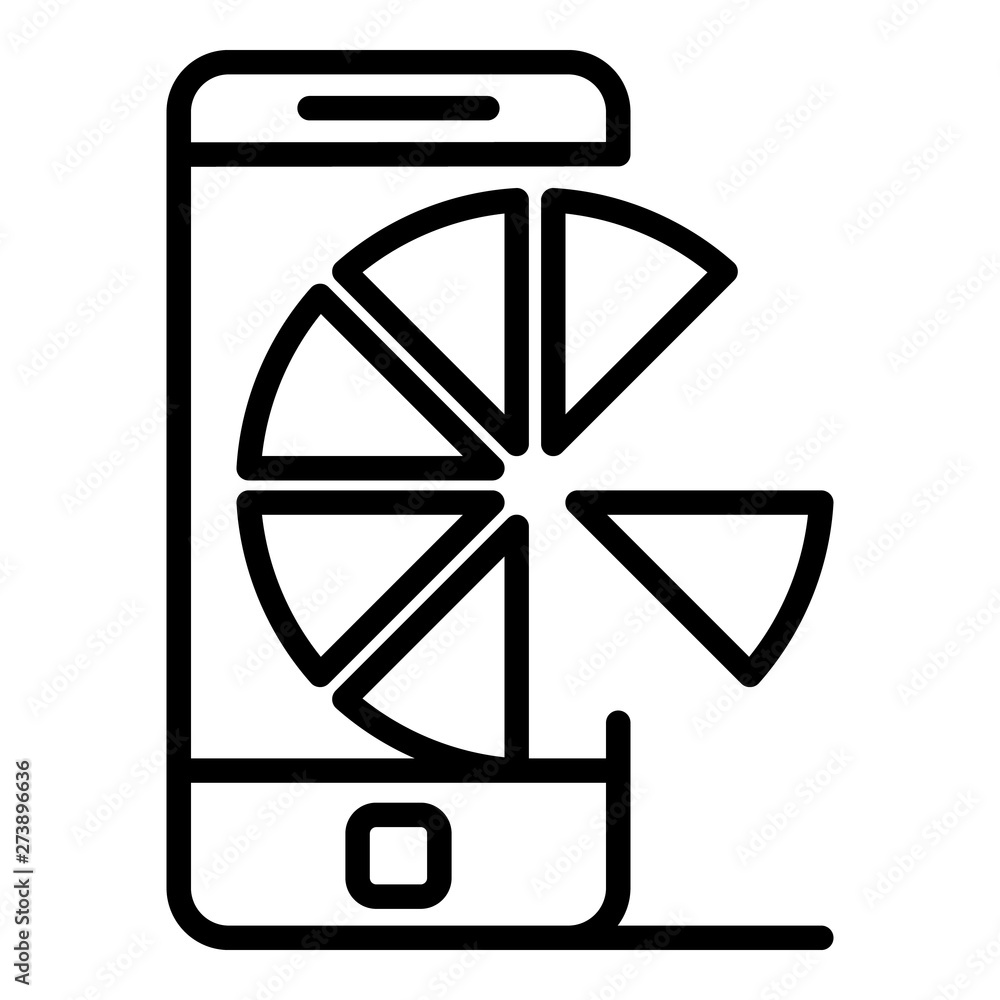 Poster money graph pie icon. outline money graph pie vector icon for web design isolated on white backgroun