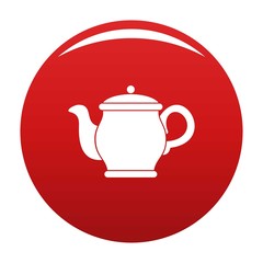 Beautiful teapot icon. Simple illustration of beautiful teapot vector icon for any design red